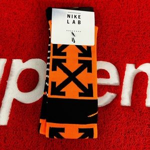 NikeLab x Off-White FB Socks NWT Size M Orange
